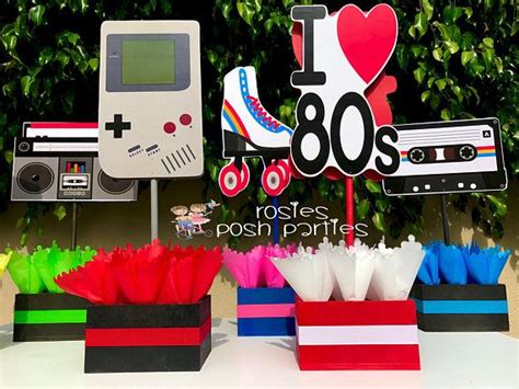 I Love The 80s Birthday Bash Party Centerpieces 80s Party Decoration