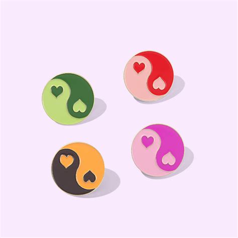 Cute Yin Yang Pins Set 4 Pcs · Foreveronline · Online Store