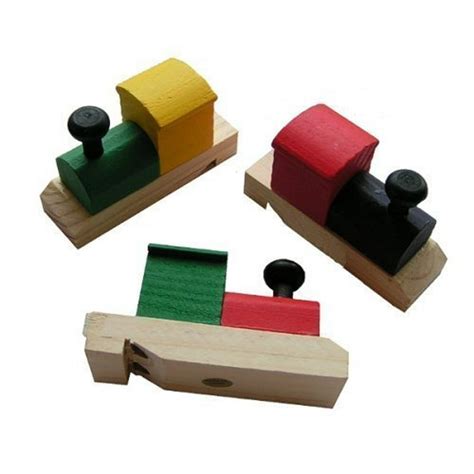Wooden Painted Train Shaped Whistles 1 Dz