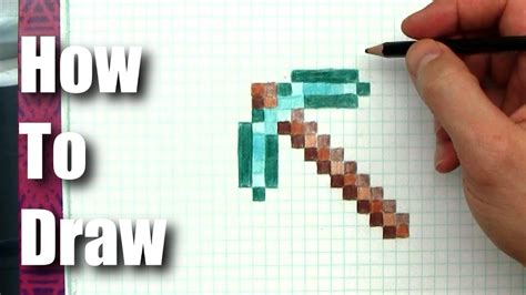 How to draw a minecraft creepe. How To Draw - Minecraft Diamond Pickaxe - YouTube