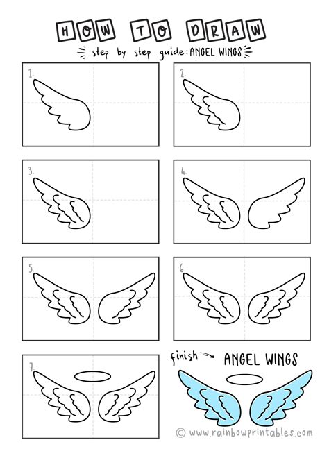 Easy To Draw Cartoon Angel Wings For Young Kids Step By Step
