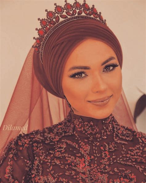 Hijab Muslim Fashion Burgundy Crown Jewelry Wedding Valentines Day Weddings Weddings Wine