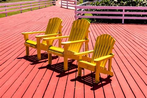 Yellow Beach Adirondack Chair Stock Image Image Of Beach Cozy 87882347
