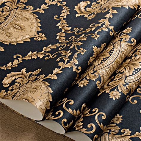 From how to style them when living with your guy to the best way to give your rental the midas touch, find everything you. Luxury Black Metallic Gold Texture Vinyl Damask Wallpaper ...