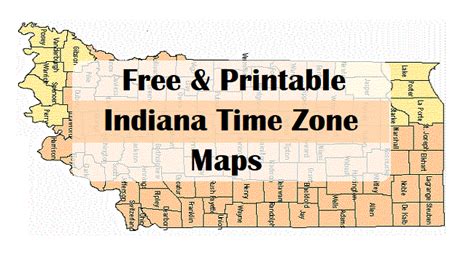 Free And Printable Indiana Time Zone Maps