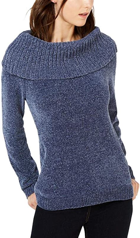 Inc Womens Chenille Metallic Pullover Sweater Blue Xl At Amazon Womens