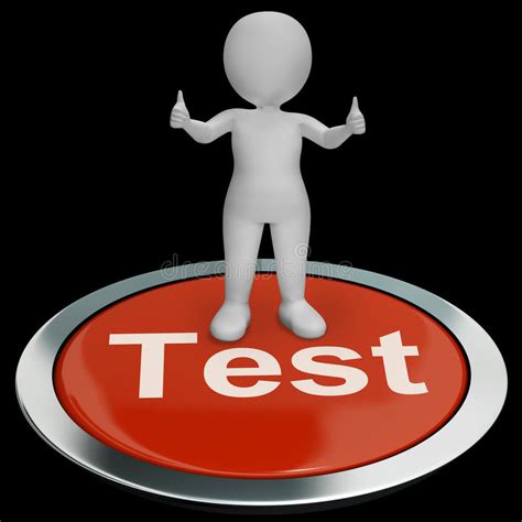 Test Button Showing Quiz And Online Questionnaires Stock Illustration