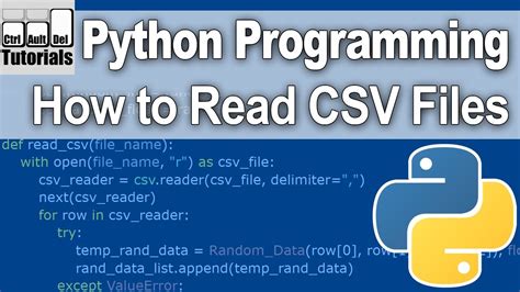 How To Read Csv Files In Python Youtube