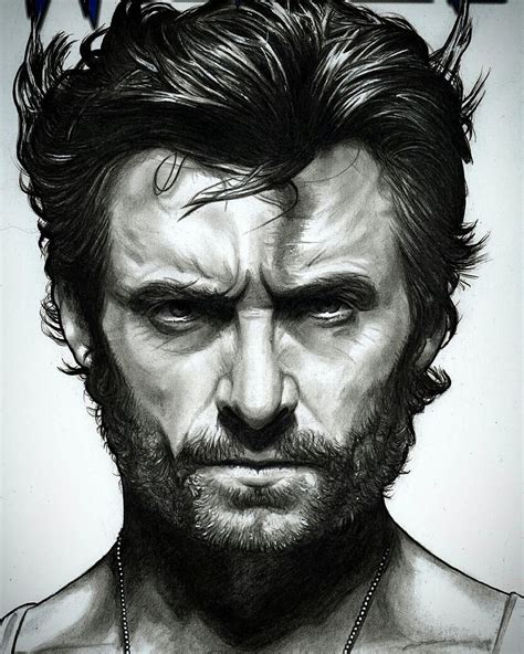 Hugh Jackman As Wolverine From X Men Movies Drawing By Sean Pence From