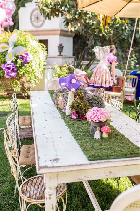 Garden party tables, if decorated in the spring and summer months of may and june, need to look bright and sassy. Fairy Wedding / Fairy Birthday Party Decoration Ideas ...