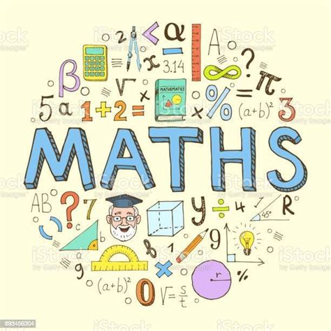 Creative Hand Drawn Vector Maths Background With Doodle Icons Math