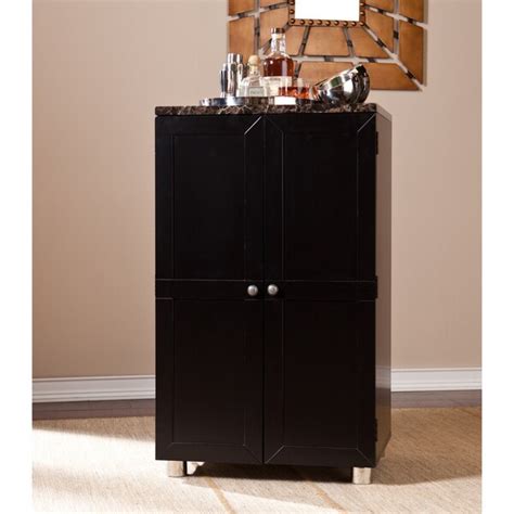 With kitchen pantry storage for tall and base cabinets, your pantry organization ideas are sure to be met here at kitchensource.com. Harper Blvd Black Capeton Contemporary Bar Cabinet - Free Shipping Today - Overstock.com - 16343209