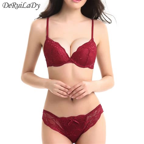 Deruilady Women Underwear Vs Brand Victoria Bra Set Sexy Lace Lingerie Set Women Intimates