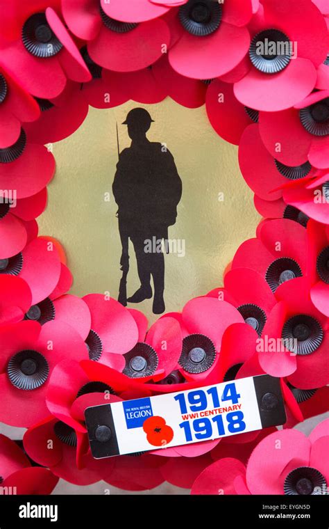 British Poppy Wreath For First World War One Soldiers During
