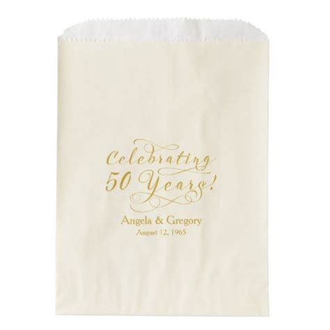 Gold Cream 50 Years 50th Wedding Anniversary Favor Bag Zazzle