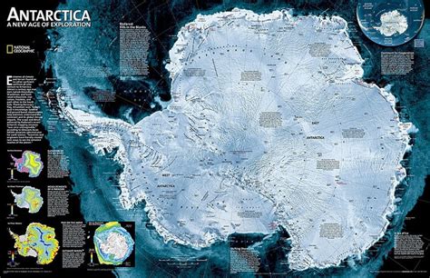 National Geographic Antarctica Satellite Wall Map