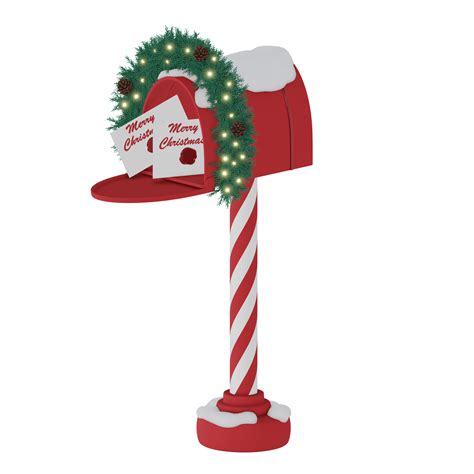 Red Christmas Decorated Mailbox Contains Letters To Santa 35983509 Png