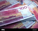 Money of Norway. Norwegian krone bills. NOK banknotes. 100 kroner ...