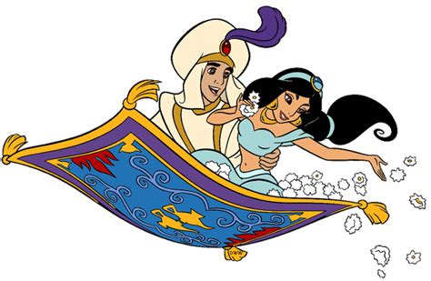 Aladdin And Jasmine On Flying Carpet