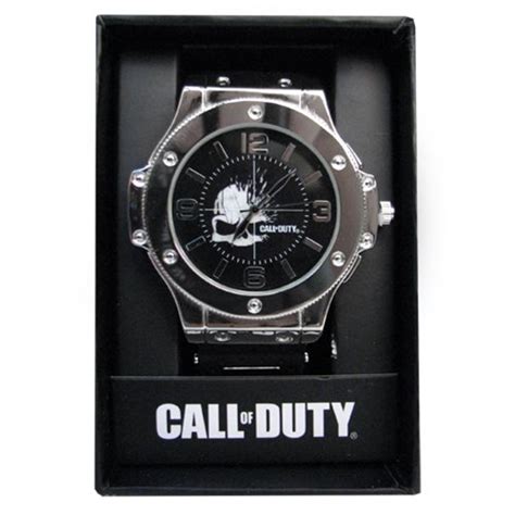 Call Of Duty Silvertone Rubber Bullet Strap Watch Accutime Call Of