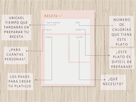 Recetario Imprimible Plantilla Para Recetas Recetas Etsy