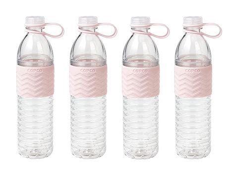 Copco Hydra Water Bottle Non Slip Sleeve Bpa Free Plastic 20 Oz 4 Pack