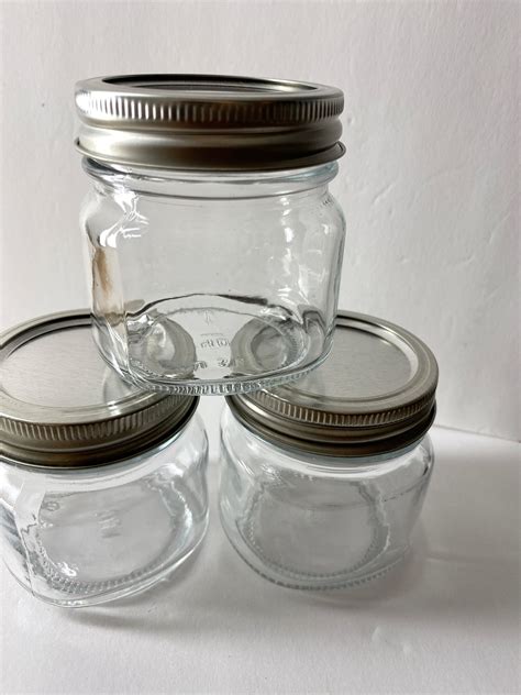 3 Cute Little Stash Jars 4 Ounce Glass Jars Canning Jarssmall Jars