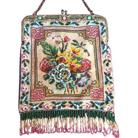 Vintage Jeweled Micro Beaded Floral Purse Vintage Purses Beaded Bags