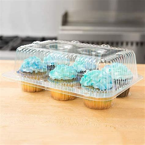 40 Cupcake Containers Plastic Disposable High Dome Cupcake Boxes 6