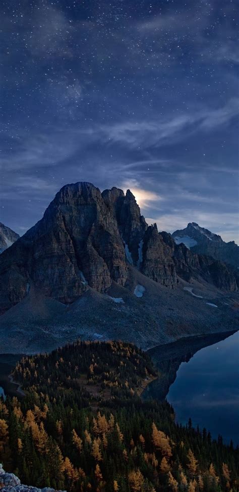 1440x2960 Resolution Beautiful Landscape Mountains At Night Samsung