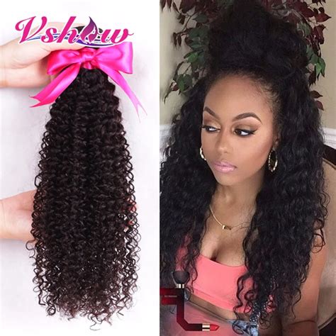 8A Brazilian Kinky Curly 3PCS Brazilian Virgin Hair Weaves V SHOW