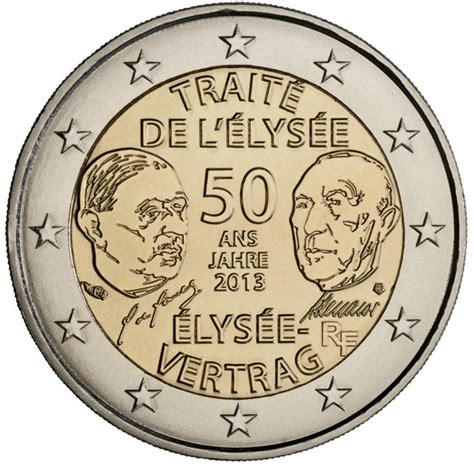 2 Euro 50 Years Of The Élysée Treaty 2013 Series Commemorative 2
