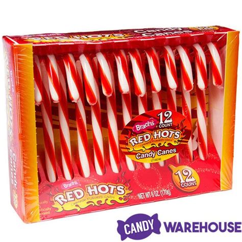 Brachs Red Hots Candy Canes 12 Piece Box Red Hots Candy Candy Cane