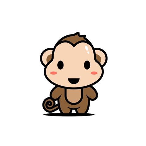 Premium Vector Cute Animal Characters Monkey