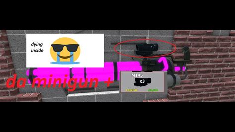 3x On A Minigun Roblox Zombie Uprising Youtube