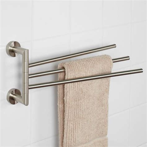 Bristow Triple Swing Arm Towel Bar Bathroom Towel Bar Brushed Nickel