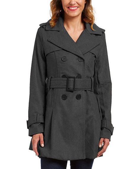Yoki Charcoal Belted Trench Coat Trench Coats Women Trench Coat