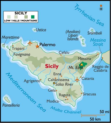 Tourist Map Of Sicily