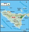 Map of Sicily with major Cities + Places