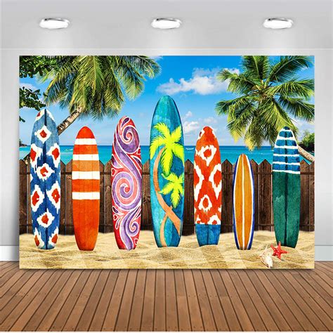 Tropical Backdrop Surfboard Backdrop For Photography Beach Backdrop Ha