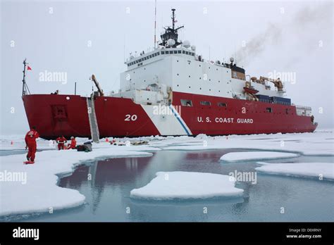 Us Coast Guard Cutter Healy Parked In An Ice Floe During Research On