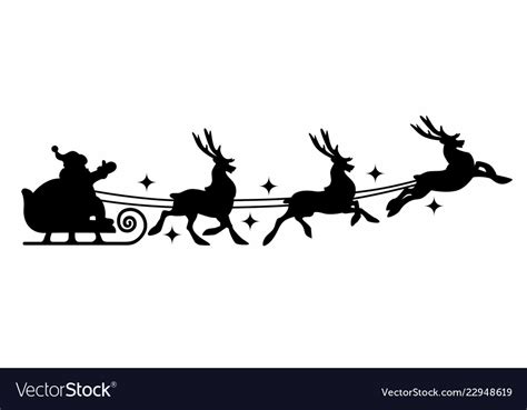Silhouette Of Santa Claus On Sleigh Royalty Free Vector