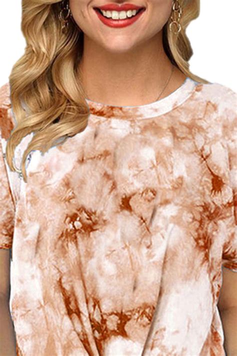 Us58 Brown Tie Dye Casual T Shirt Wholesale Online
