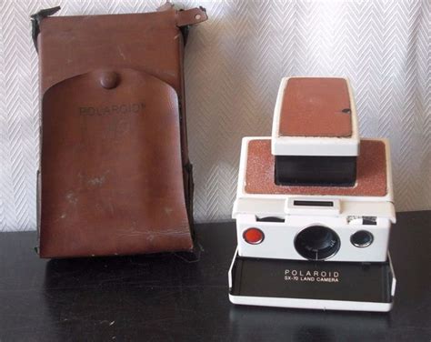 Vintage Polaroid Land Camera Sx70 W Tan Leather Case Mid Century