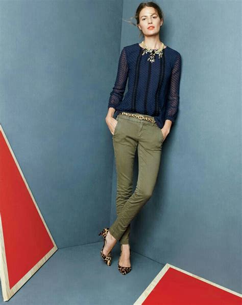 Green Pant Blue Business Casual Outfits Olive Pants Fashion