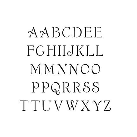 Simple Script Uppercase Alphabet Stencil Set
