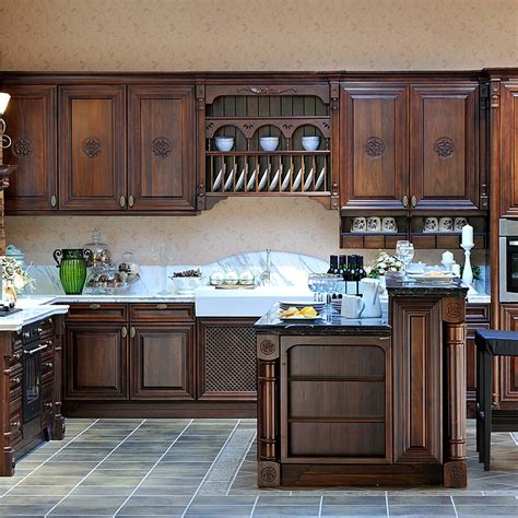 Classic European Style Modular Solid Cherry Wood Kitchen Cabinets Buy