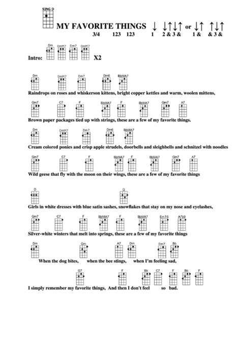 My Favorite Things Chords Sheet And Chords Collection