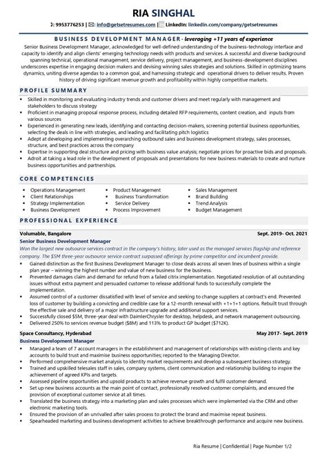 Business Development Manager Resume Examples And Template With Job