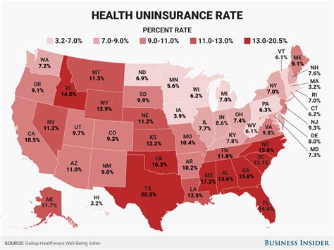 Heres How Many People In Every State Dont Have Health Insurance